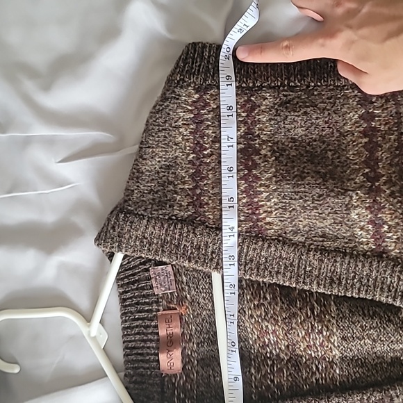 VINTAGE Brown and Maroon Fair Isle Kniy 100% Wool Vest - Mens M - Picture 5 of 7